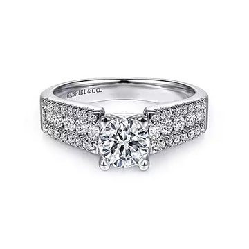 14KW Diamond Semi-Mount Engagement Ring w/ 0.52 ctw Size 6
